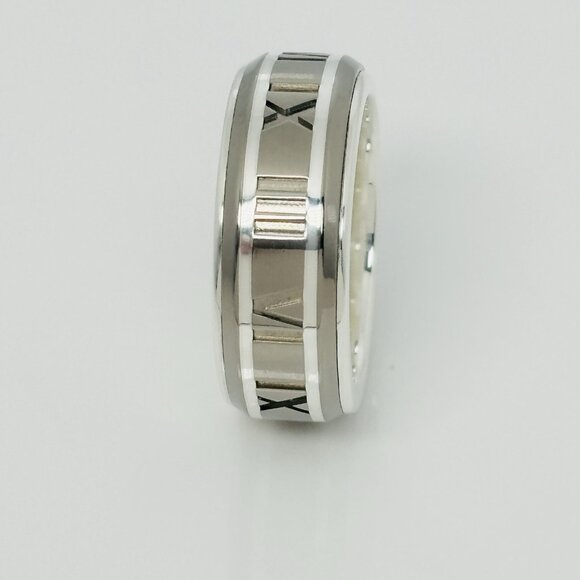 Size 9 RARE Tiffany Atlas Ring in Silver and Titanium Mens Unisex - Picture 4 of 10